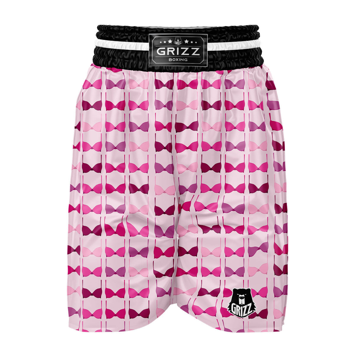 Breast Cancer Pink Bra Print Pattern Boxing Shorts-grizzshop