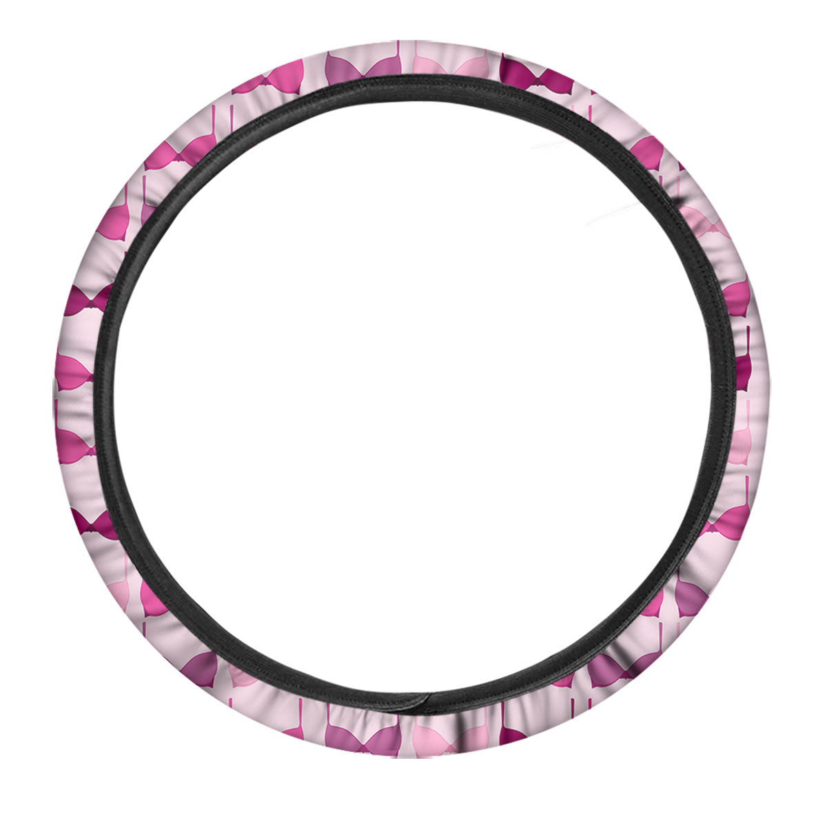 Breast Cancer Pink Bra Print Pattern Car Steering Wheel Cover-grizzshop