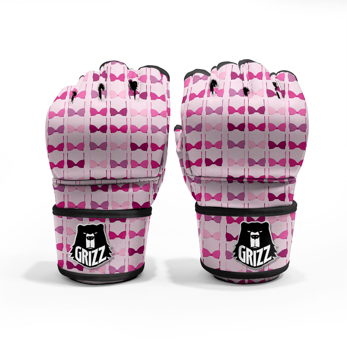 Breast Cancer Pink Bra Print Pattern MMA Gloves-grizzshop