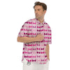 Breast Cancer Pink Bra Print Pattern Men's Short Sleeve Shirts-grizzshop