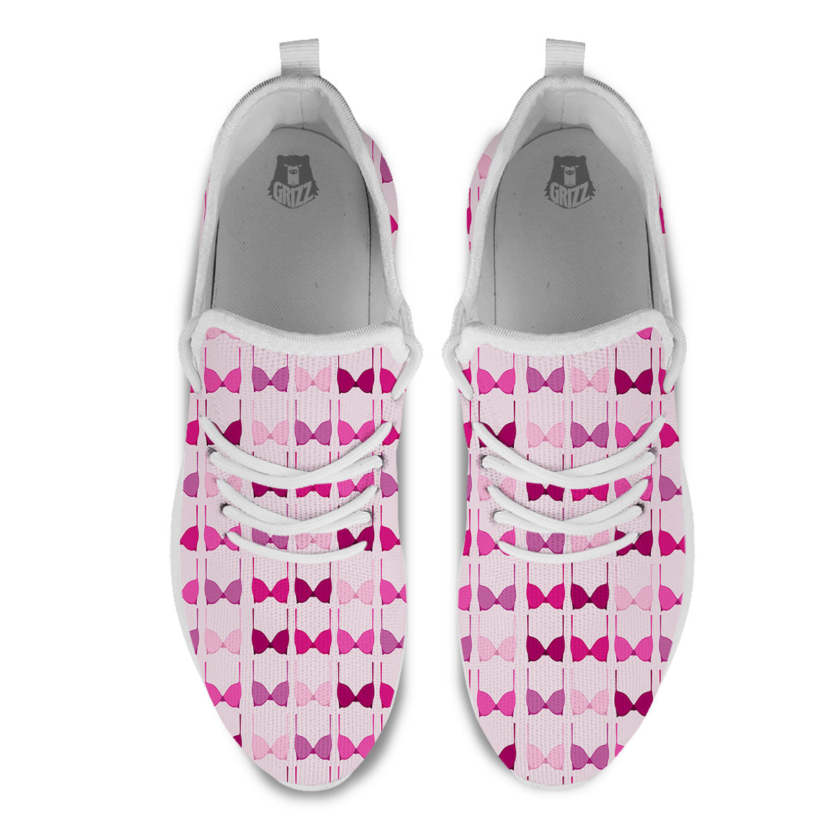 Breast Cancer Pink Bra Print Pattern White Athletic Shoes-grizzshop