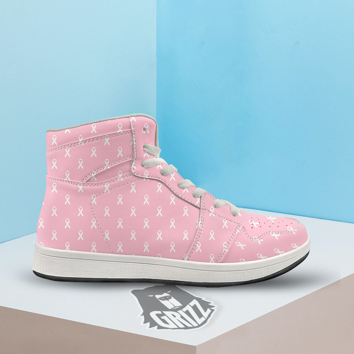 Breast Cancer Pink Pink Pattern High Top Sneakers-grizzshop