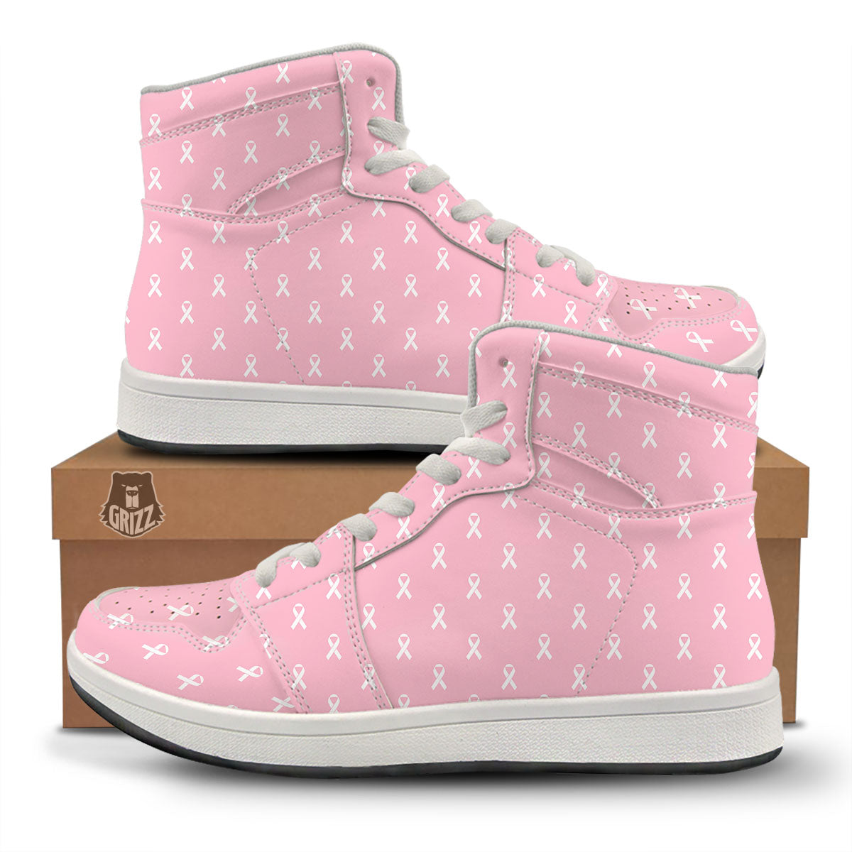 Breast Cancer Pink Pink Pattern High Top Sneakers-grizzshop