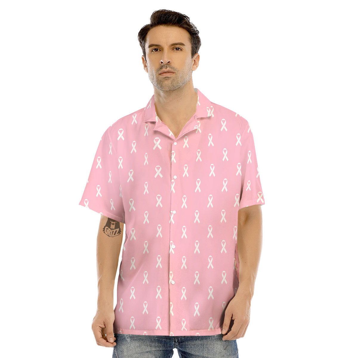 Breast Cancer Pink Pink Pattern Men's Hawaiian Shirt-grizzshop