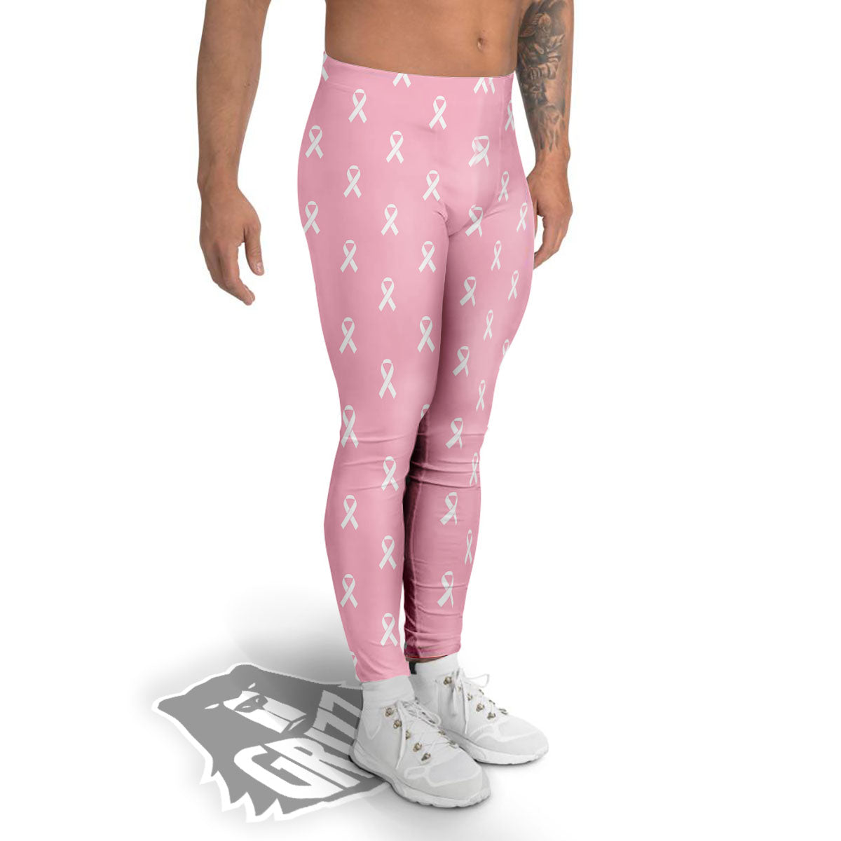 Breast Cancer Pink Pink Pattern Men's Leggings-grizzshop