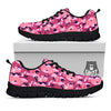 Breast Cancer Pink Print Pattern Black Sneaker-grizzshop