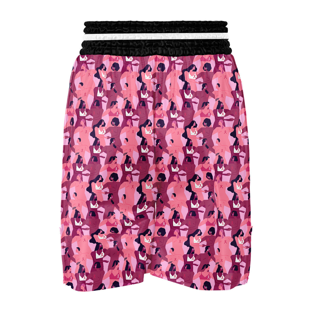 Breast Cancer Pink Print Pattern Boxing Shorts-grizzshop