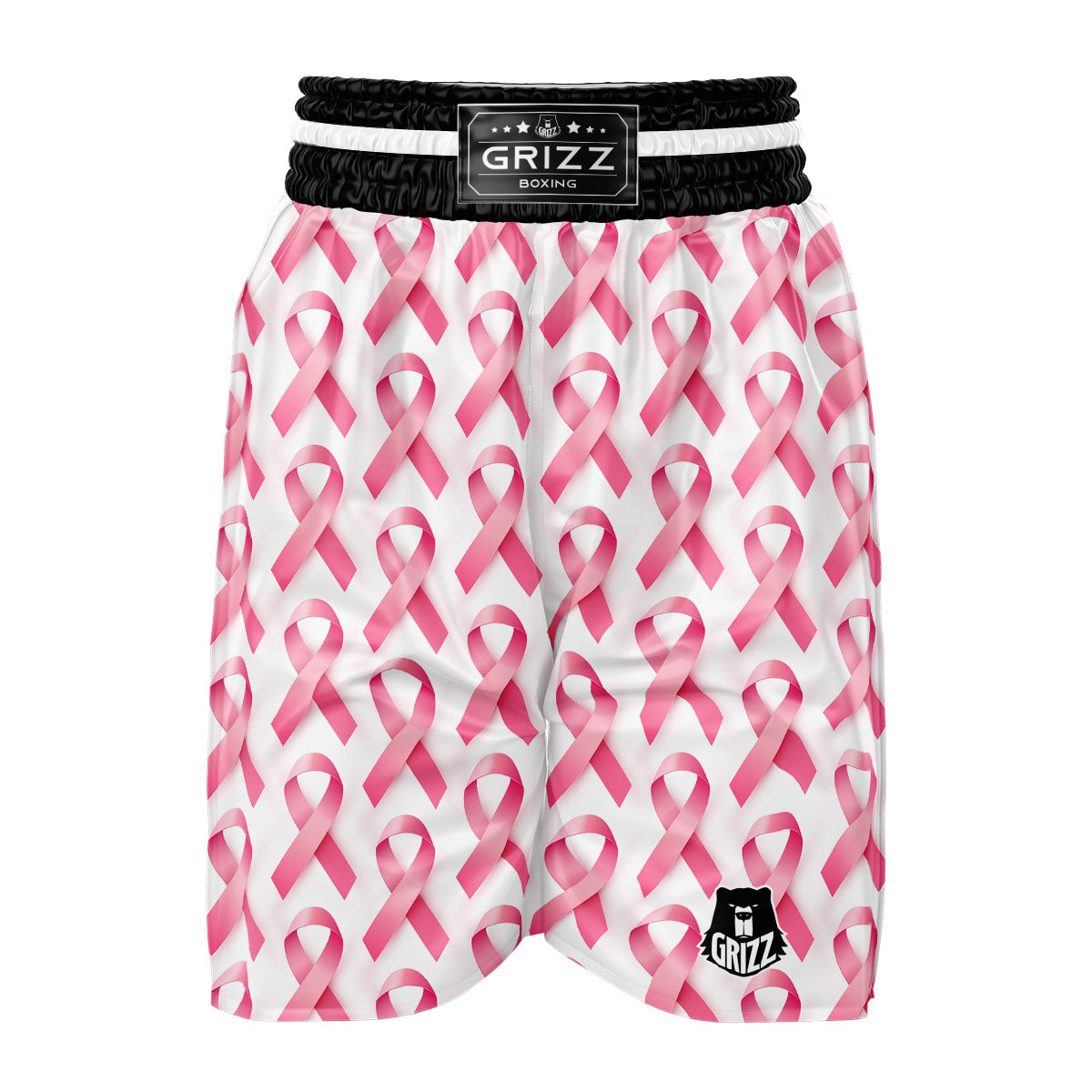 Breast Cancer Pink Ribbon Print Pattern Boxing Shorts-grizzshop