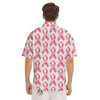 Breast Cancer Pink Ribbon Print Pattern Men's Short Sleeve Shirts-grizzshop