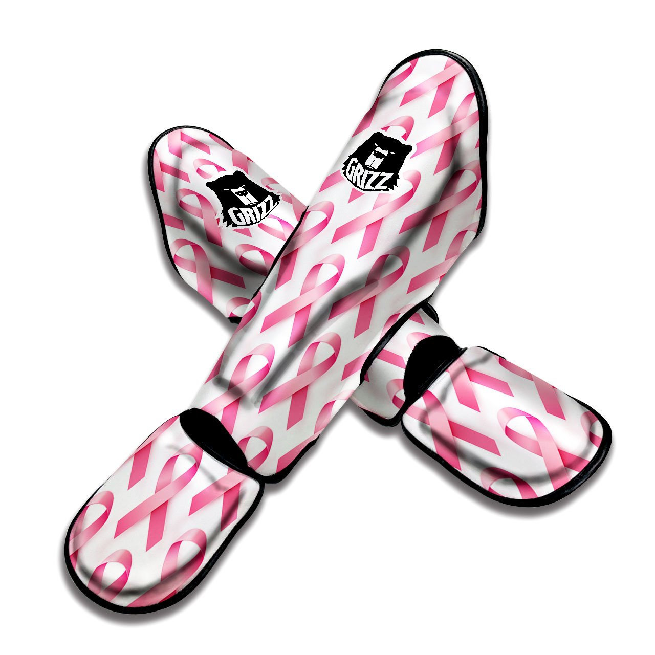 Breast Cancer Pink Ribbon Print Pattern Muay Thai Shin Guards-grizzshop