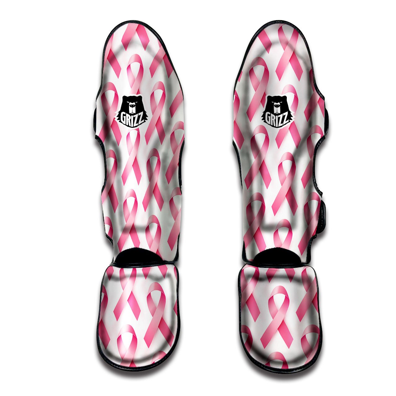 Breast Cancer Pink Ribbon Print Pattern Muay Thai Shin Guards-grizzshop