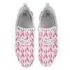 Breast Cancer Pink Ribbon Print Pattern White Athletic Shoes-grizzshop