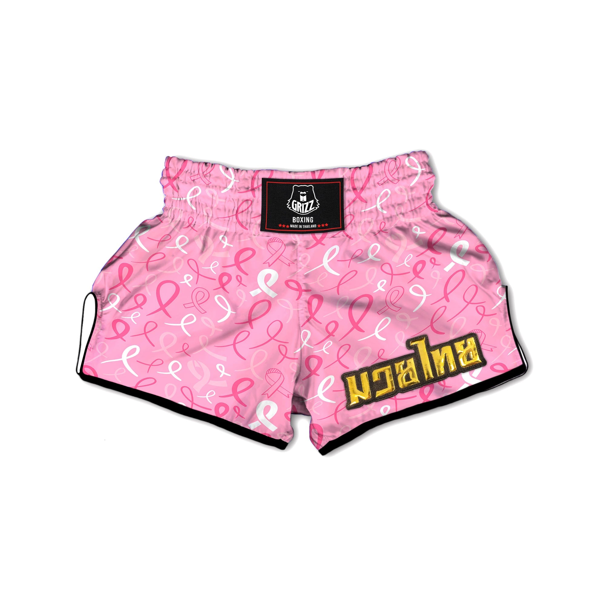 Breast Cancer Ribbon Pink Print Pattern Muay Thai Boxing Shorts-grizzshop