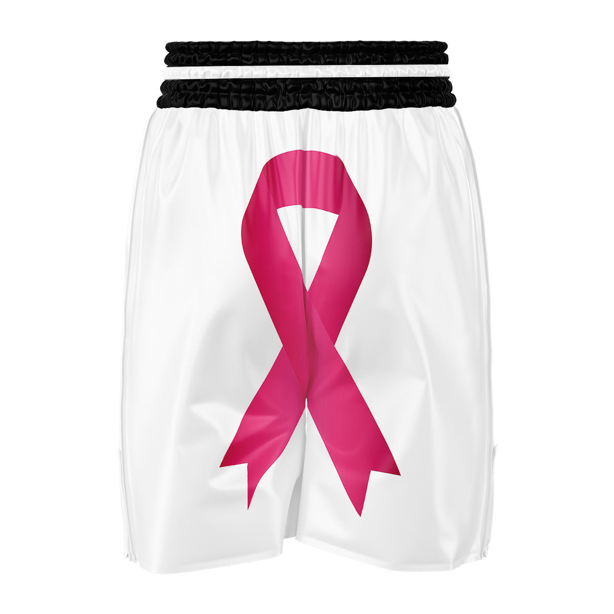 Breast Cancer White And Pink Print Boxing Shorts-grizzshop