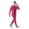 Breast Cancer White Dove Print Pattern Men's Pajamas-grizzshop