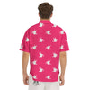 Breast Cancer White Dove Print Pattern Men's Short Sleeve Shirts-grizzshop