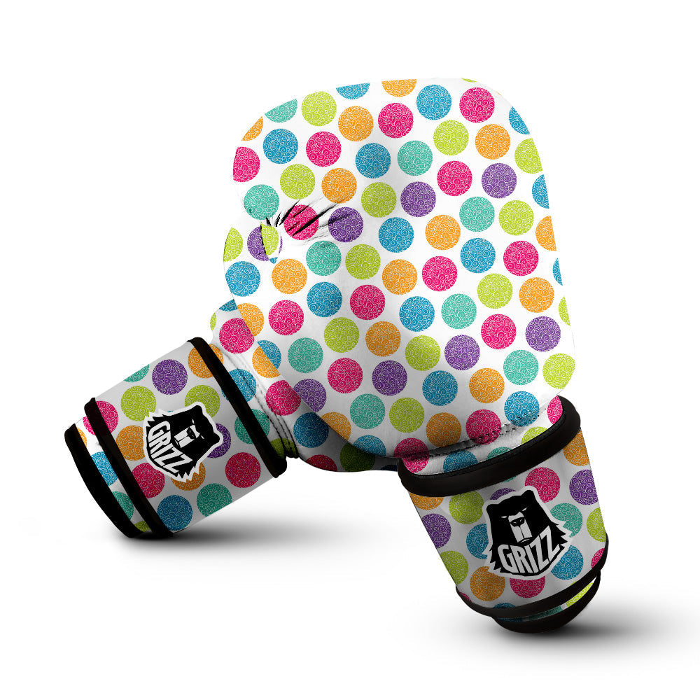 Bright Polka Dot Colorful Print Pattern Boxing Gloves-grizzshop
