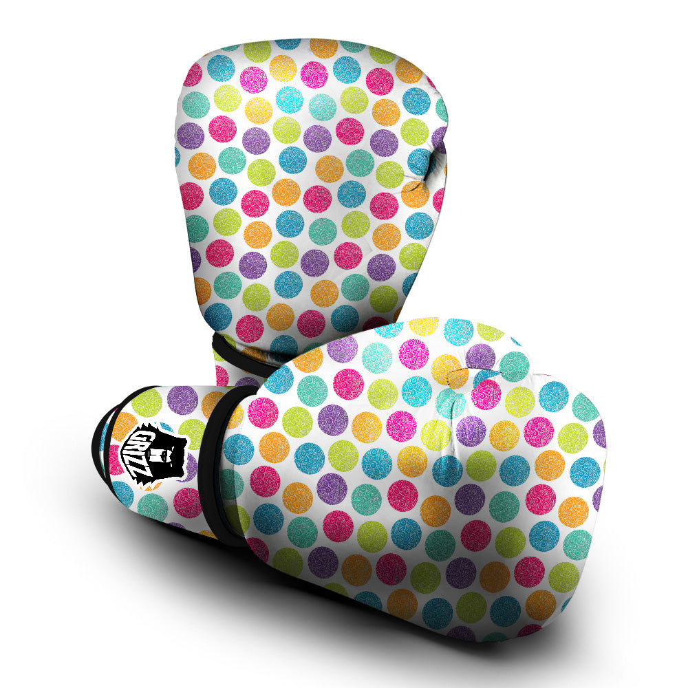 Bright Polka Dot Colorful Print Pattern Boxing Gloves-grizzshop