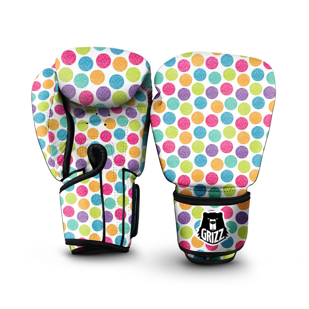 Bright Polka Dot Colorful Print Pattern Boxing Gloves-grizzshop