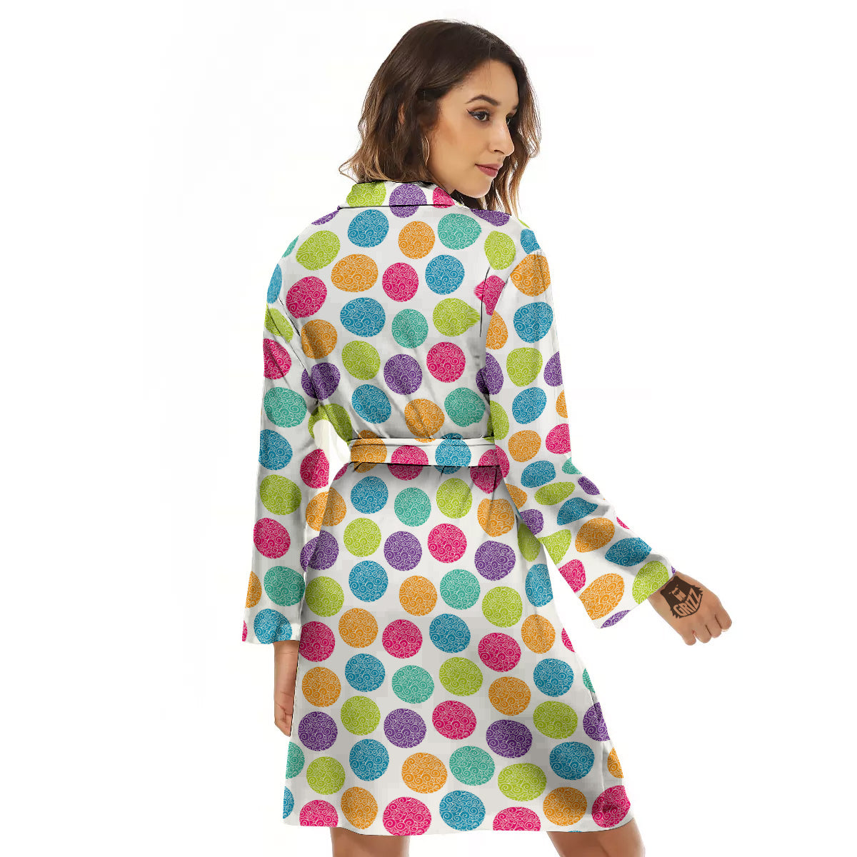 Bright Polka Dot Colorful Print Pattern Women's Robe-grizzshop