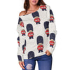 British Army Pattern Print Women Off Shoulder Sweatshirt-grizzshop