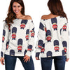 British Army Pattern Print Women Off Shoulder Sweatshirt-grizzshop