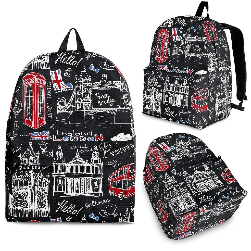 British Pattern Print Backpack-grizzshop