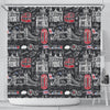 British Pattern Print Bathroom Shower Curtain-grizzshop