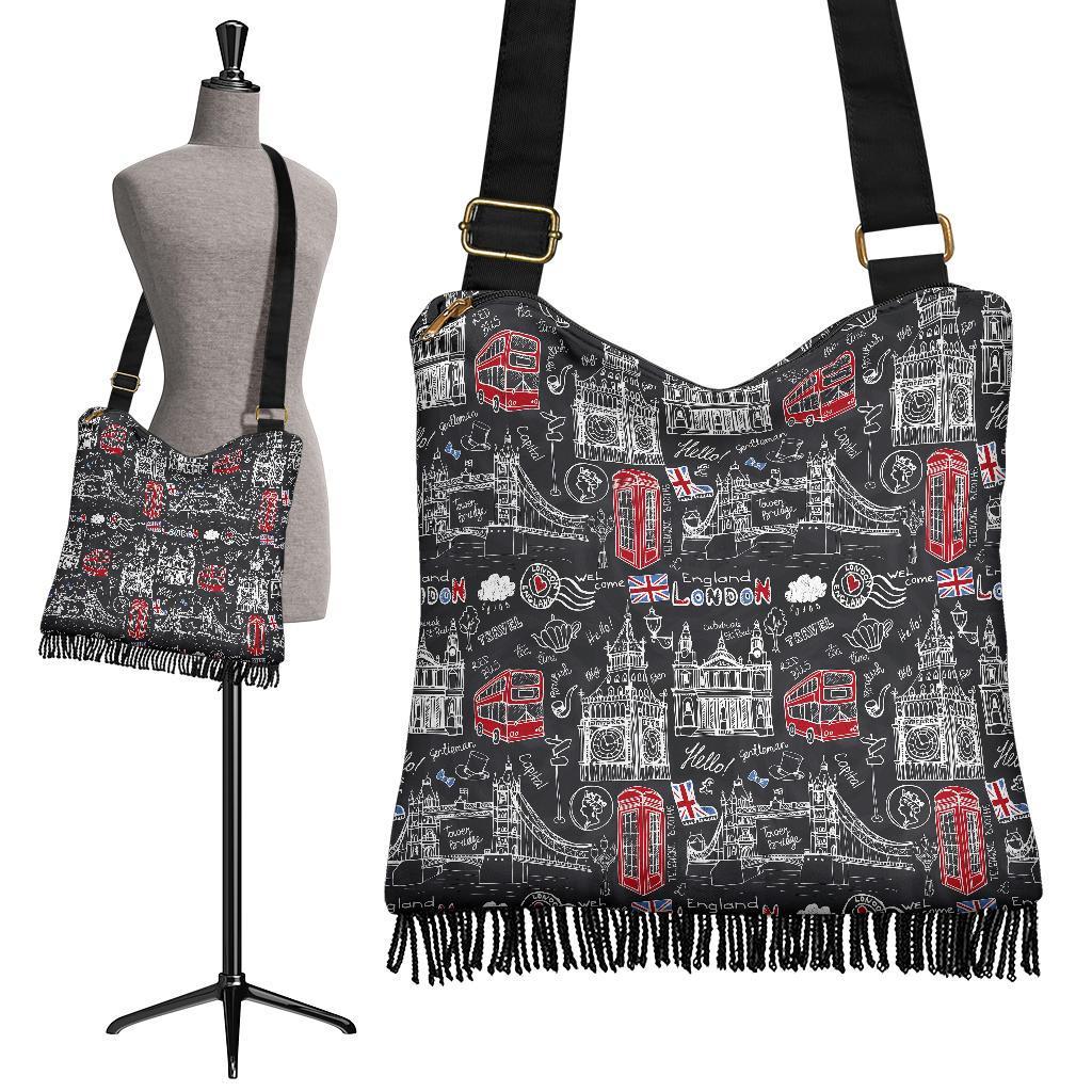 British Pattern Print Crossbody bags-grizzshop