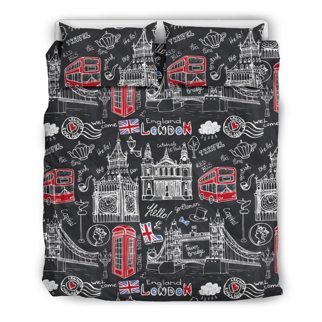 British Pattern Print Duvet Cover Bedding Set-grizzshop