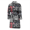 British Pattern Print Men Long Robe-grizzshop