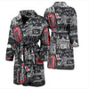 British Pattern Print Men Long Robe-grizzshop