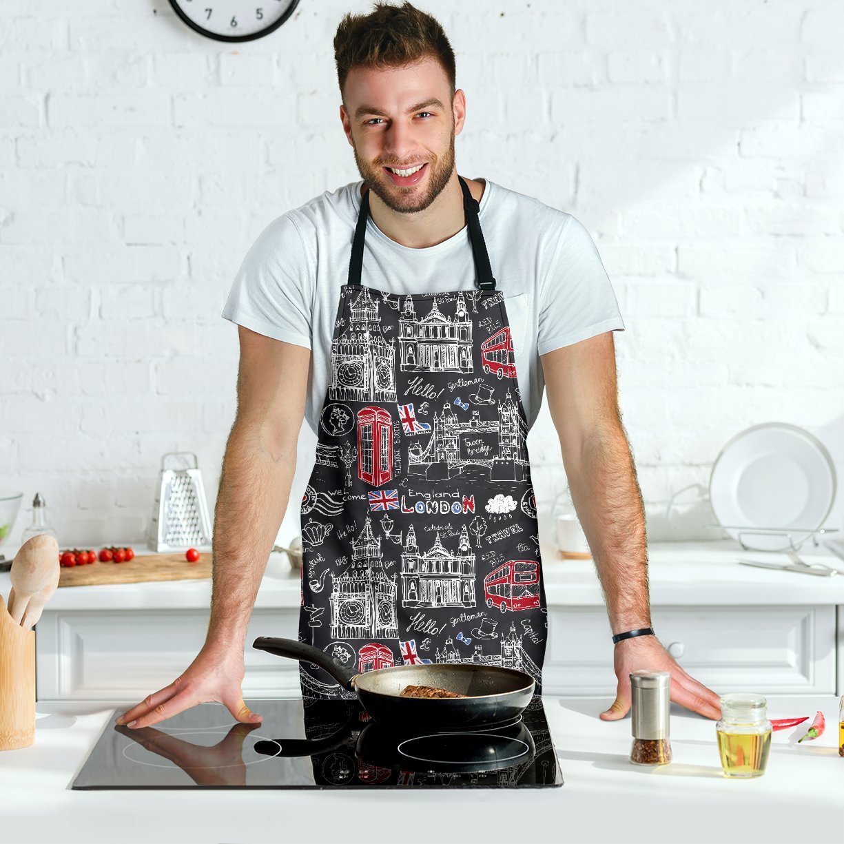 British Pattern Print Men's Apron-grizzshop