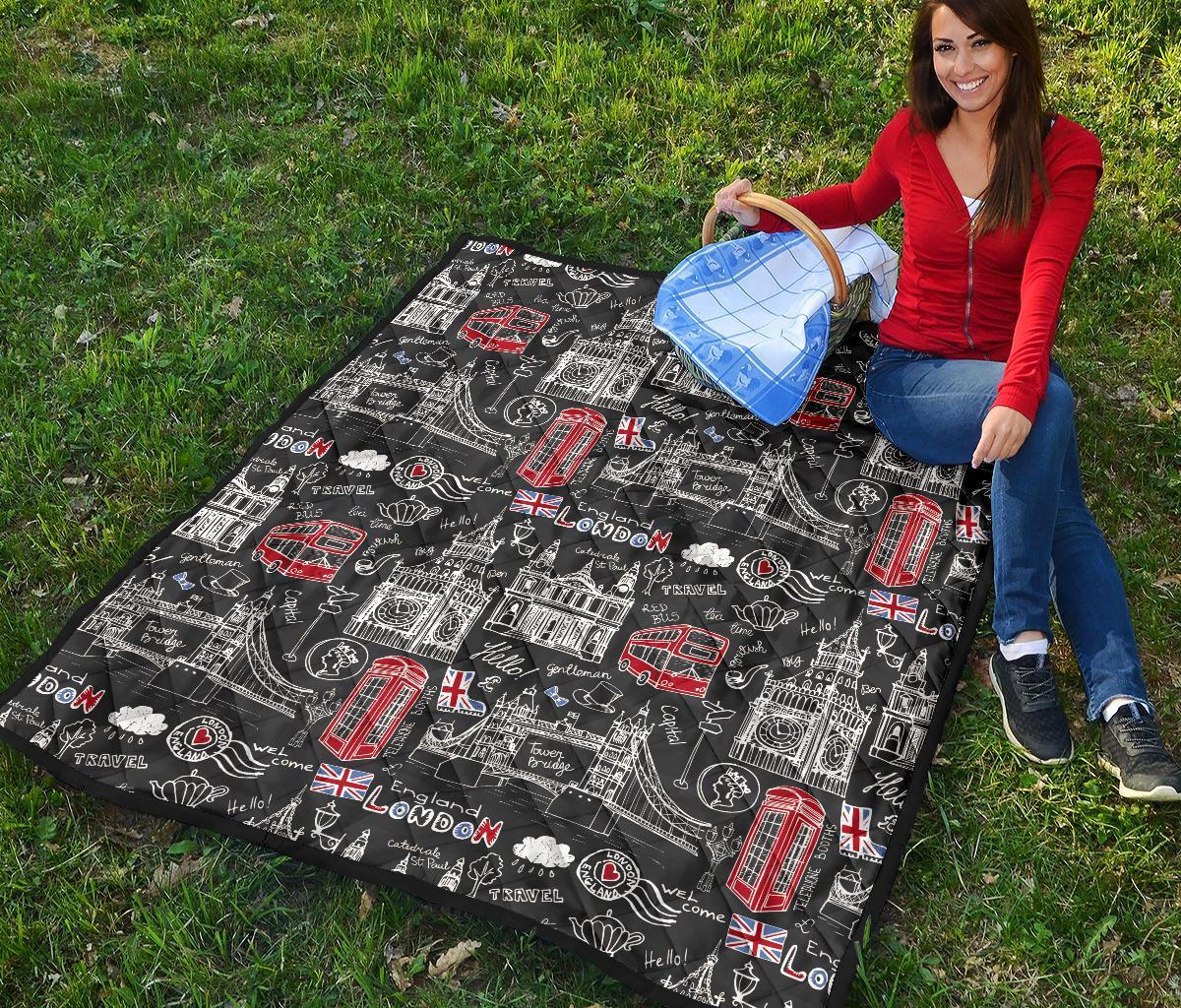 British Pattern Print Quilt-grizzshop