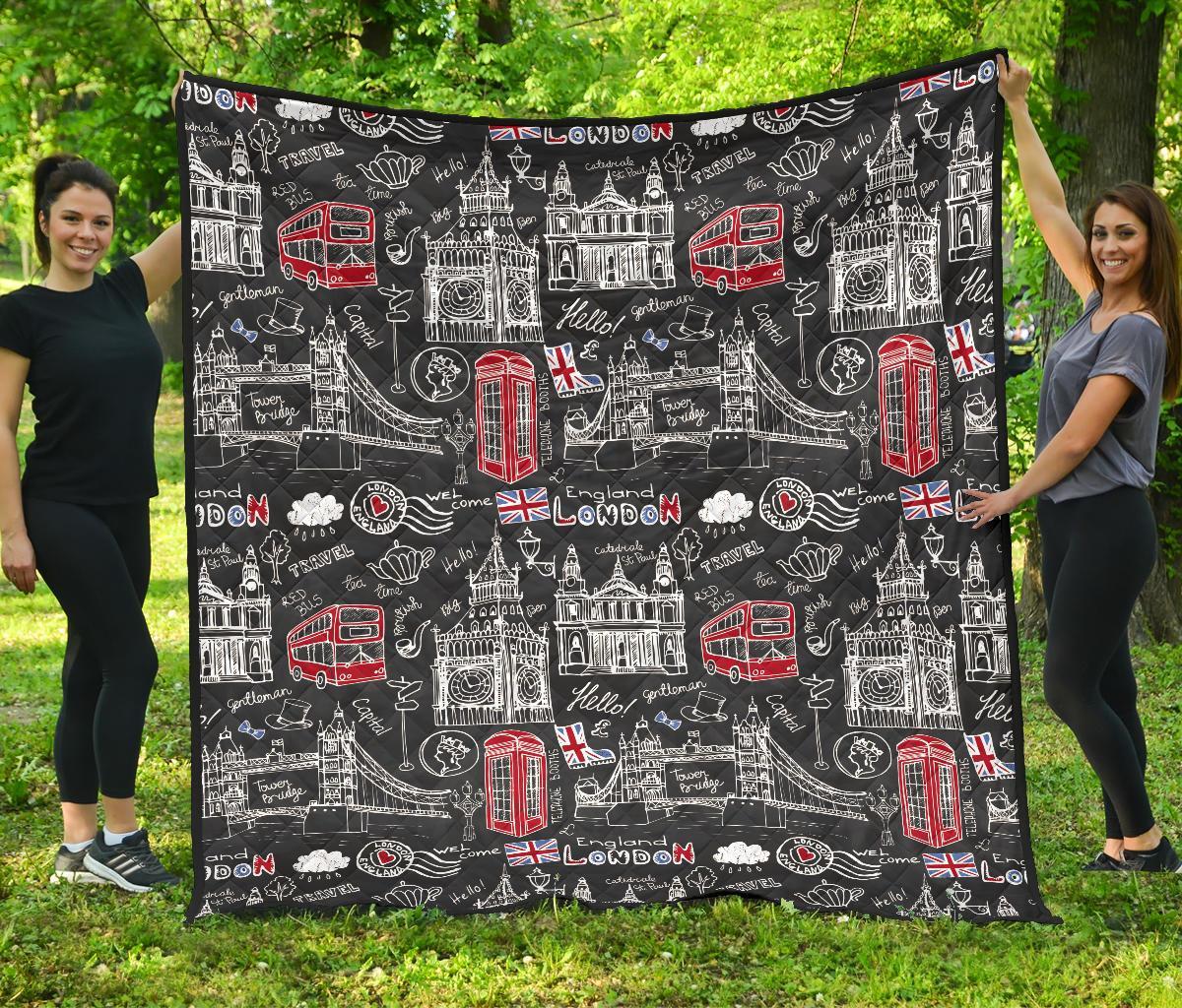 British Pattern Print Quilt-grizzshop