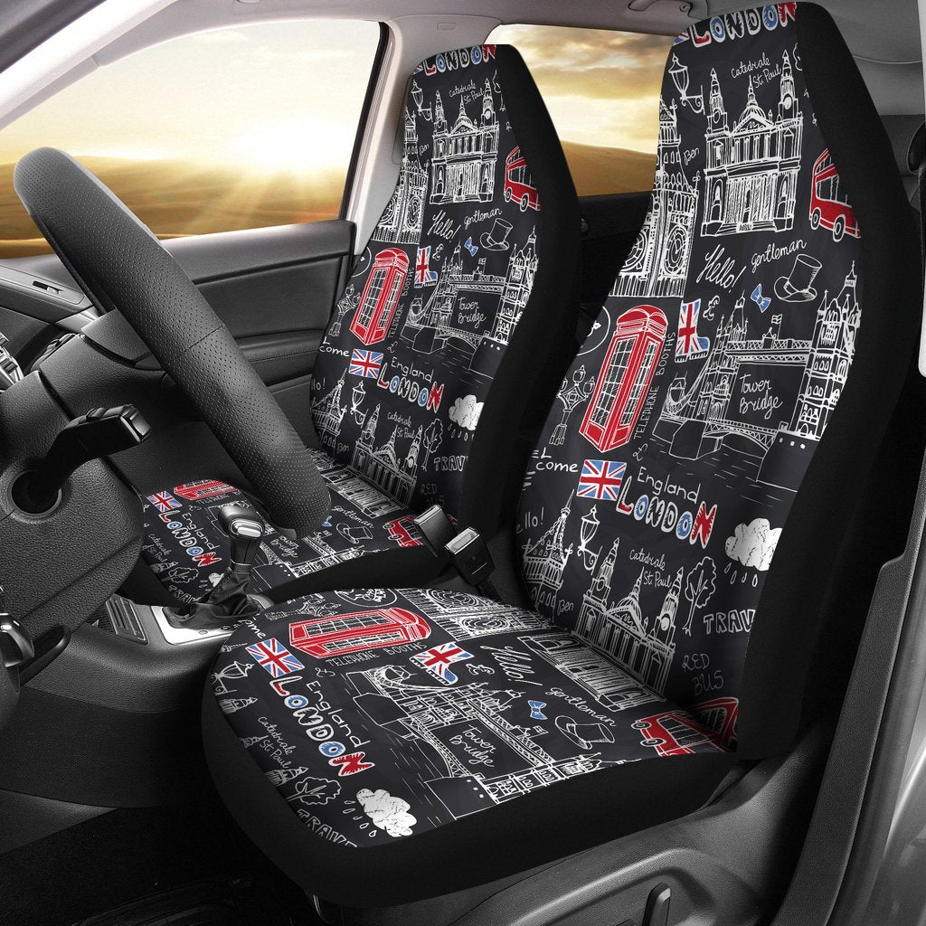 British Pattern Print Universal Fit Car Seat Covers-grizzshop