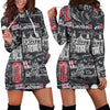 British Pattern Print Women Hoodie Dress-grizzshop