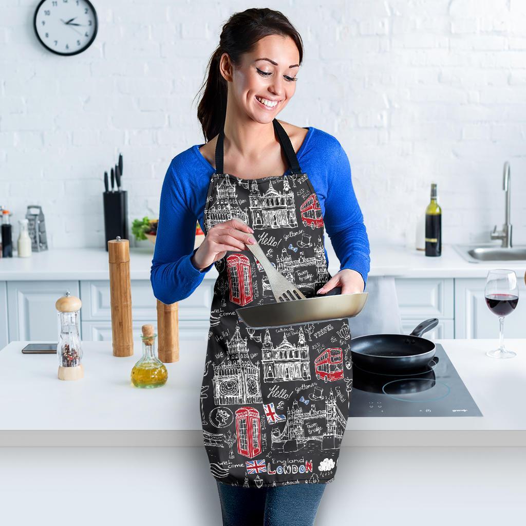 British Pattern Print Women's Apron-grizzshop