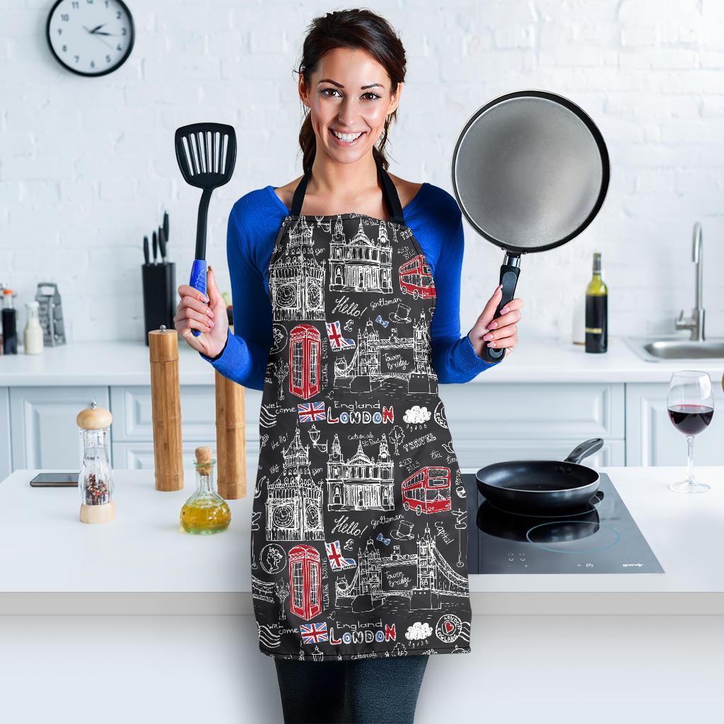 British Pattern Print Women's Apron-grizzshop