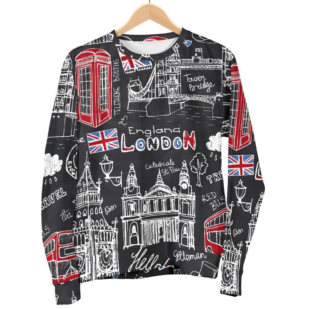 British Pattern Print Women's Sweatshirt-grizzshop