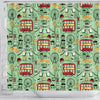 British Print Pattern Bathroom Shower Curtain-grizzshop