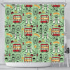 British Print Pattern Bathroom Shower Curtain-grizzshop