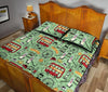 British Print Pattern Bed Set Quilt-grizzshop