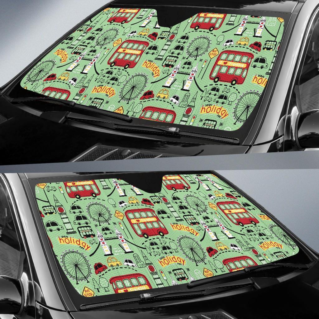 British Print Pattern Car Sun Shade-grizzshop