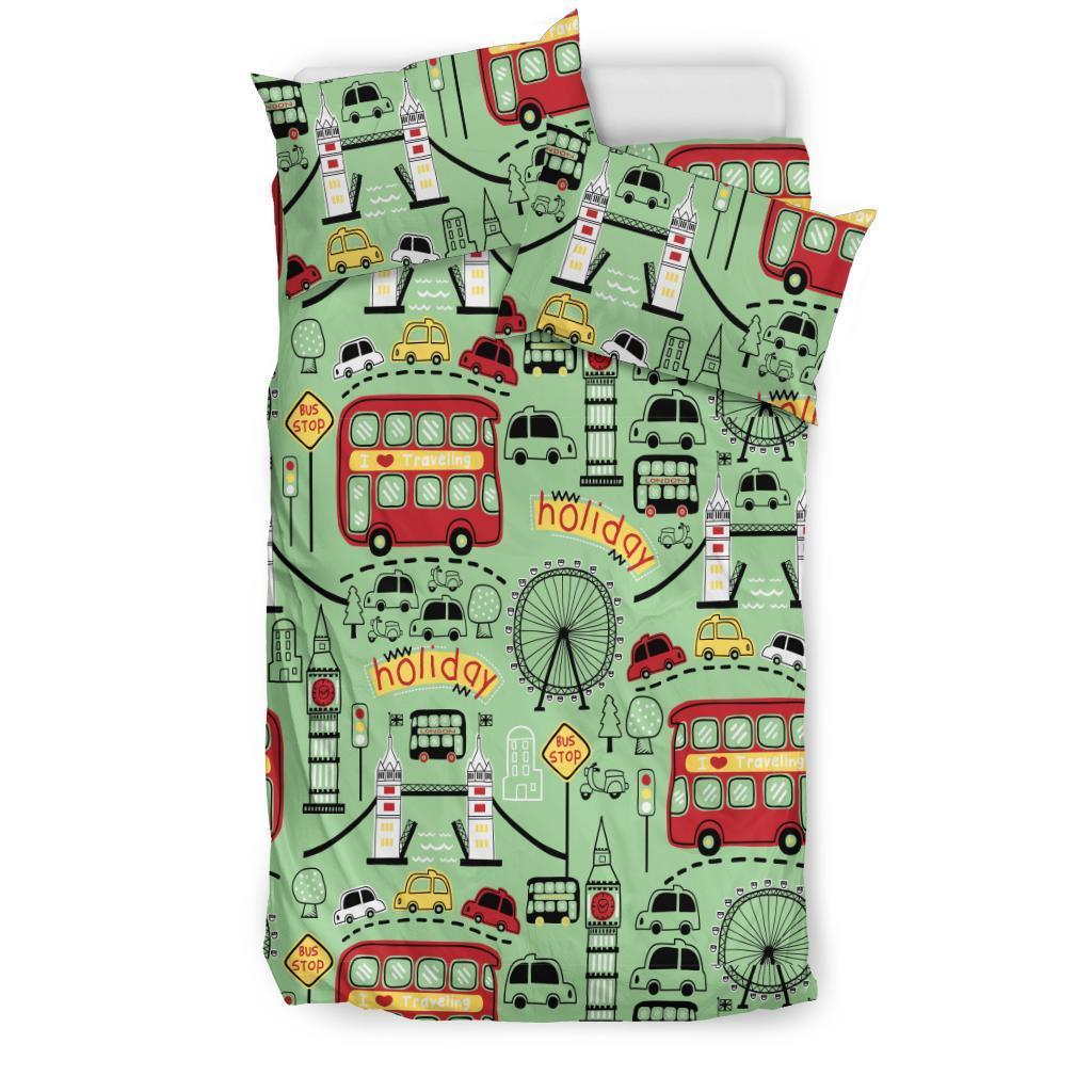 British Print Pattern Duvet Cover Bedding Set-grizzshop