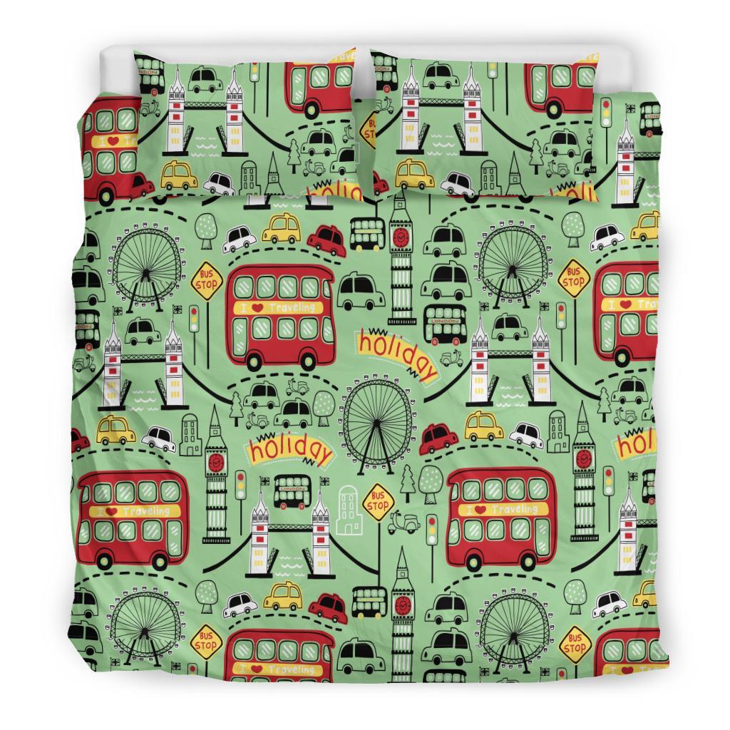 British Print Pattern Duvet Cover Bedding Set-grizzshop