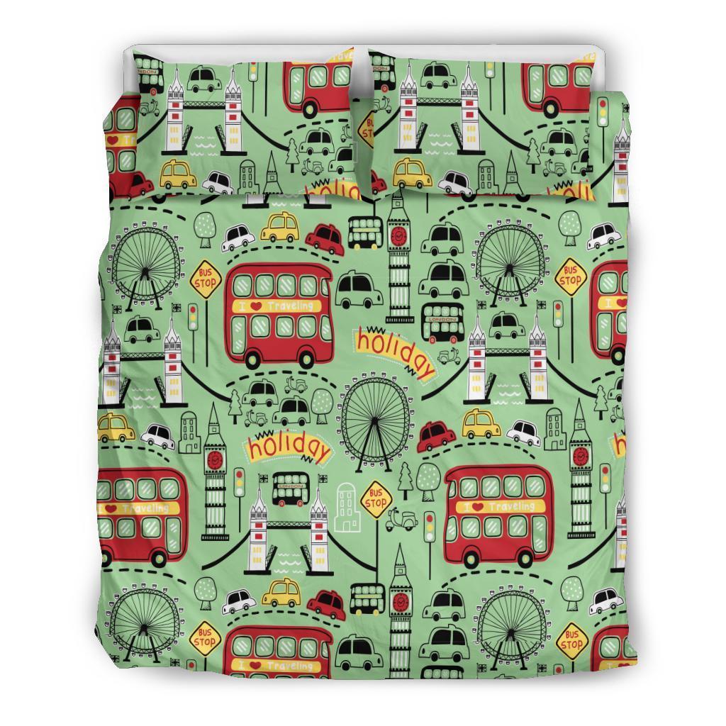 British Print Pattern Duvet Cover Bedding Set-grizzshop