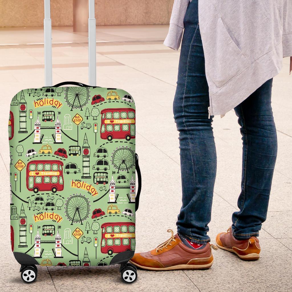 British Print Pattern Luggage Cover Protector-grizzshop