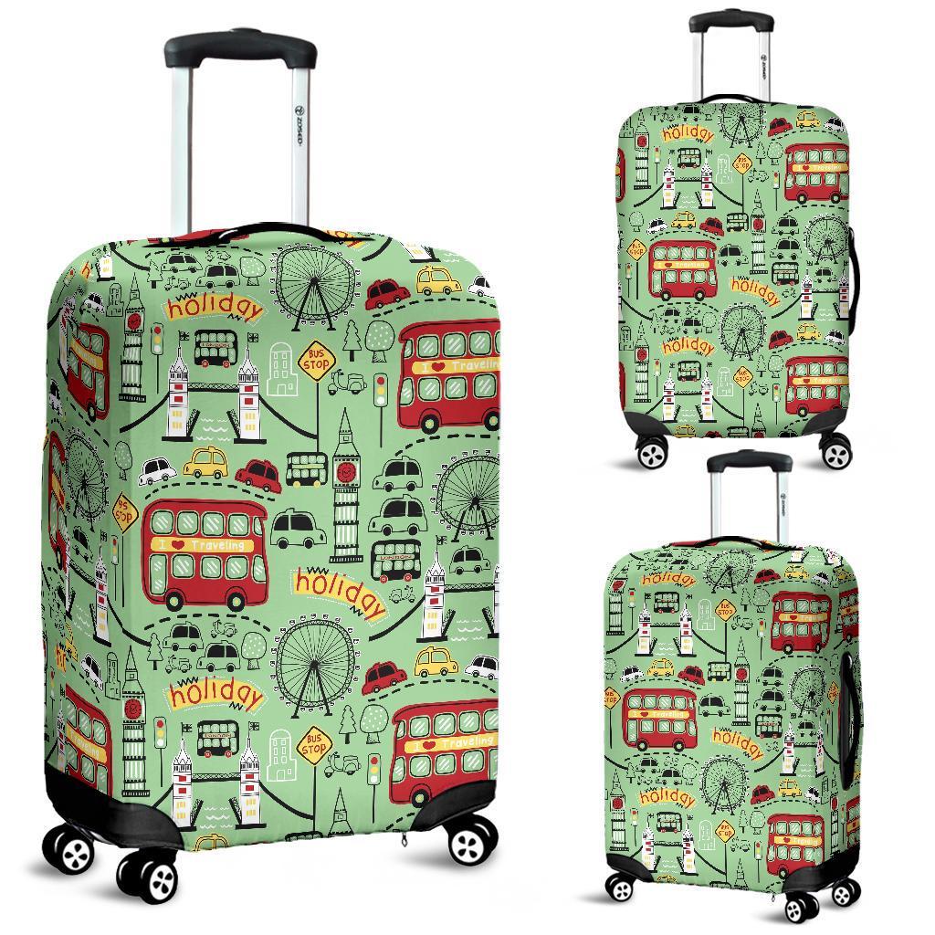 British Print Pattern Luggage Cover Protector-grizzshop