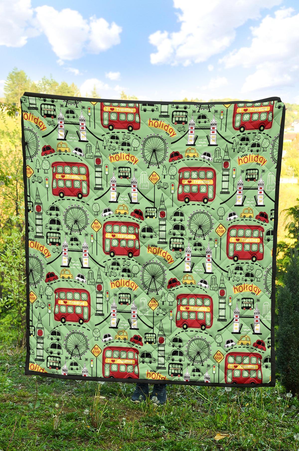 British Print Pattern Quilt-grizzshop